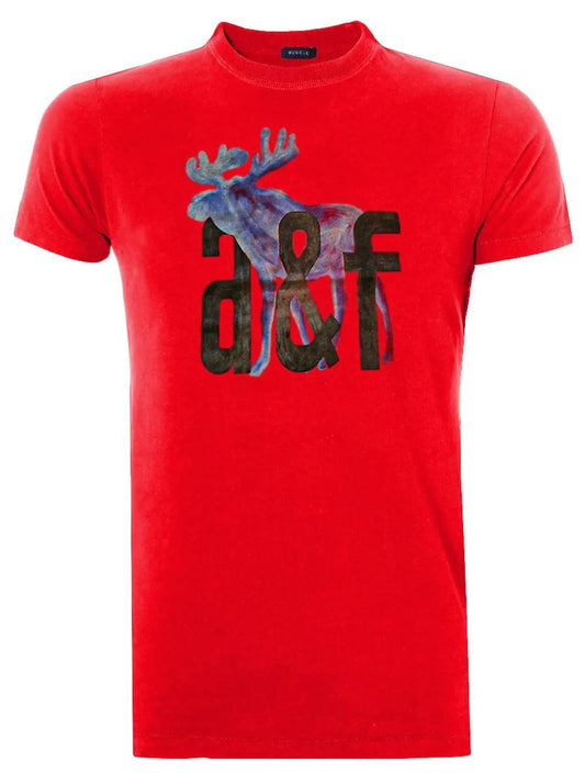 Camiseta Masculina Muscle Watercolor A&F Moose Vermelha