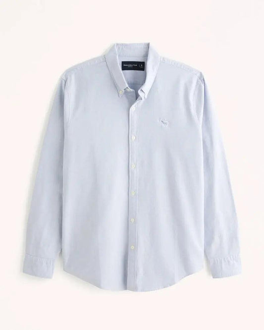 Camisa Azul Claro Oxford A&F Icon