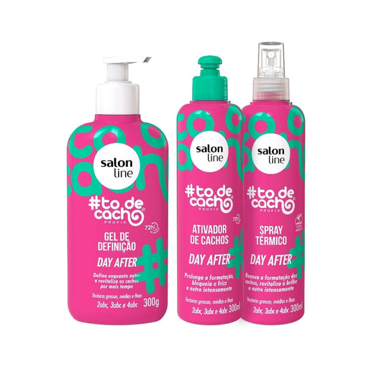 Kit #todecacho Day After com Gel, Spray e Ativador de Cachos