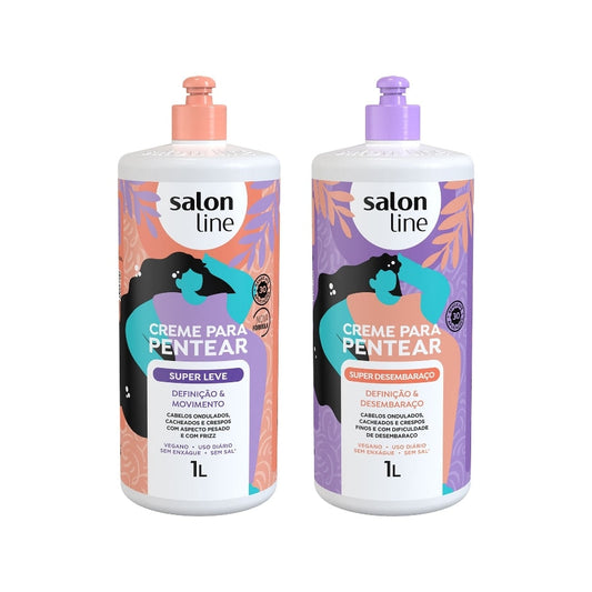 Kit Fios Leves, Soltos e Desembaraçados com Creme de Pentear Salon Line