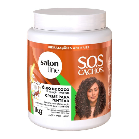 Creme para Pentear SOS Cachos Coco Tratamento Profundo Salon Line 1kg