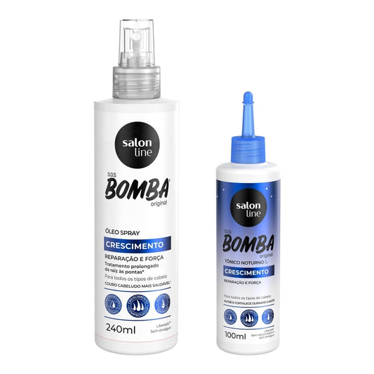 Kit SOS Bomba com Tônico noturno + Óleo em Spray Crescimento